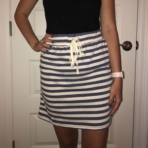 NWOT Never Worn • Blue and Cream Stripe Skirt